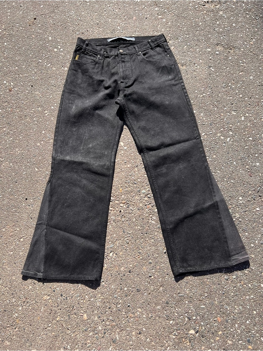 NovocentoNovantanove "rmani" flared heavy waxed jeans